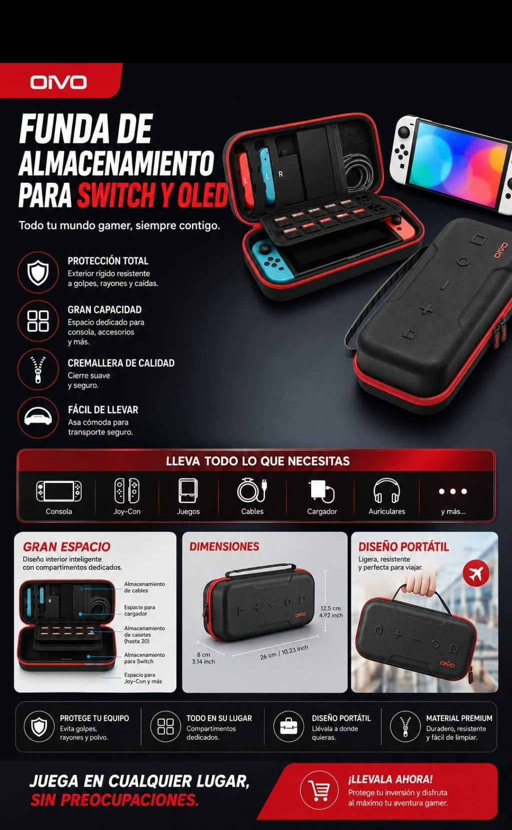 Estuche protector para Nintendo switch